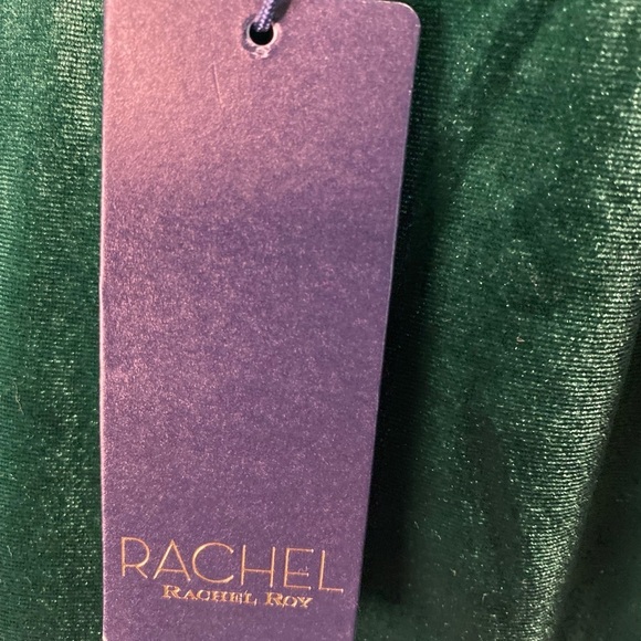 NWT Rachel Zoe Green Holiday Velvet Off The Shoulder Fancy Shirt Size XS - Picture 6 of 13